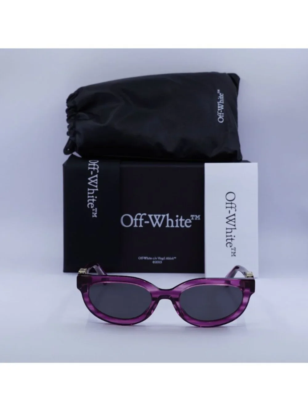Off-White OERI13D SPARKS 3707 Cat Eye Sunglasses – Purple / Grey